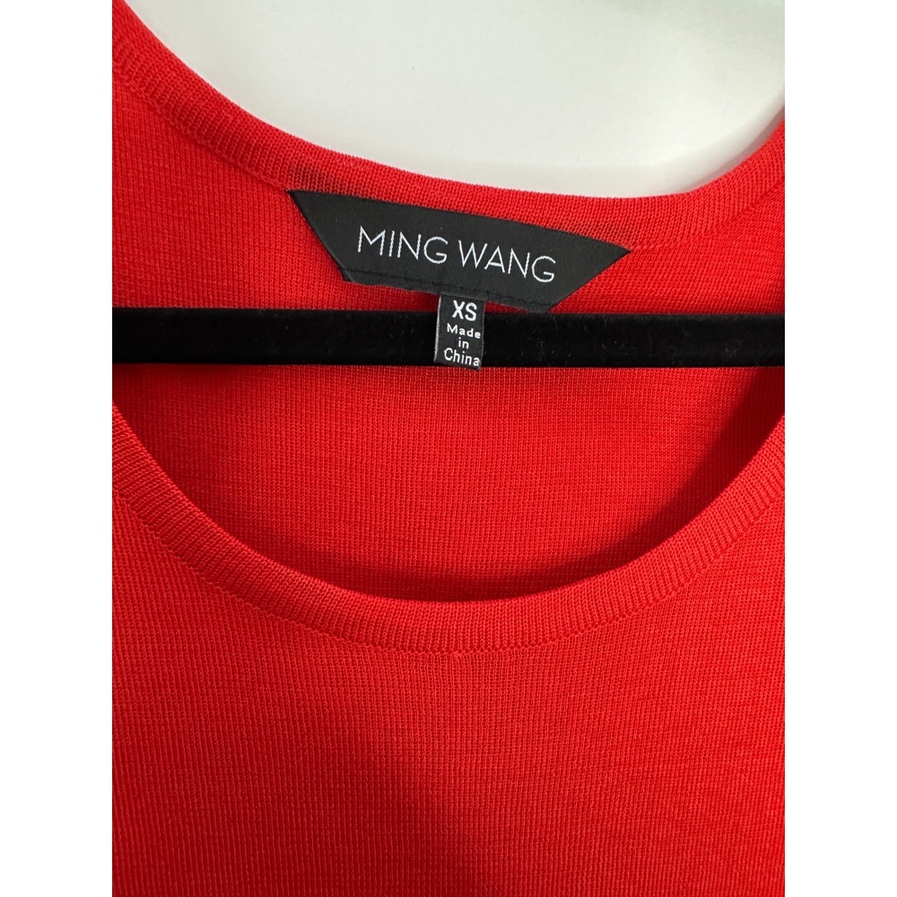 Ming Wang Floral Knit Jacket & Tank Top Set PS XS Red Off White Classy Mature - Picture 6 of 16